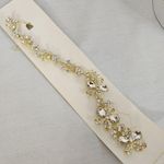 Clear Crystal Gold Floral Bow Design Hair Vine New Photo 0