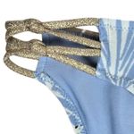 Aerie Tropical Print Knot Bikini Bottom Monaco Blue L NWT Photo 2