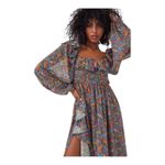 For Love & Lemons Brittany Floral Midi Dress Long Sleeve Women's Size Medium NWT Photo 1