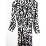 ZARA  Woman Satin Effect Animal Print Midi Dress Small Long Sleeve 9878/081 Photo 8