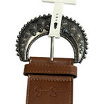 Jessica Simpson Belt Women's Size S 4-6 Brown Leather Buckle Design NEW $30 Photo 2