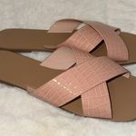 Forever 21 Croc Vegan Leather Slides Sandals Pink Women’s Size 9 Photo 0