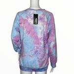 Zeagoo Sweatshirt Womens Medium Blue Purple Tie Dye Casual Lounge Athleisure Photo 2