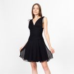 EXPRESS Vintage Y2K 100% Silk Shell Black V-Neck Mini Dress A-Line Sleeveless 12 Photo 14