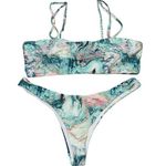 Zaful NWOT swimsuit bikini Women’s Size 8 marble print high rise suit Photo 0