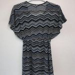 Poof! Poof Boho Casual Topper Blouse Womens Crochet Blue Multi Plaid Short Sleeve Larg Photo 1