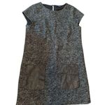 Madewell Sheath Wool Blend Dress Leather Trim Cap Sleeves Lined Sz S Photo 4