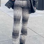 Urban Outfitters Black White Trippy Dot High Waist Skinny Boot Pants 10 new nwt Photo 0