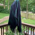 Talbots  Poncho Plaid Open Shawl Cape One Size OS Made In Italy Wool Vintage Photo 2