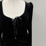 Fashion to figure Black Velvet Ruched Mini Dress - Size 18/20 (2) Photo 2
