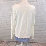 Talbots  Long Sleeve T-Shirt 100% Cotton White/Blue-Large Photo 2