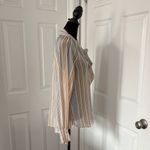 potter's pot White and Gold Striped Neck Tie Blouse Photo 3