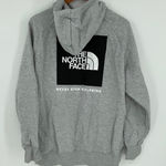 The North Face Womens Grey Hoodie Sweatshirt Logo Box Never Stop Exploring XL Photo 0