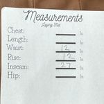 ZARA  Faux Leather Hi Elastic Waist Skinny Ankle Crop Pants Raw Hem XS Brown Photo 7