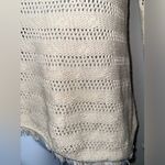 InHabit COTTON FRINGE CREW Off White Natural Open Knit‎ 100% Cotton EUC Size S Photo 4