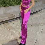 I am gia silky pink flare pants size small Photo 6