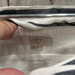 Loft  Stripe Knee Length Aline Skirt Belted Modest Petite Photo 2