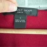 August Silk long sleeve bell sleeve silk cotton blend top size large red black Photo 6