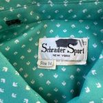 Vintage ‘80s Schrader Sport Teal & White Collared Belted Button Front Midi Dress Green Size 14 Photo 6