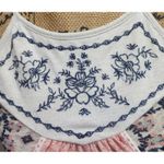 Jolt  XS Tank Top Embroidered Floral Pink White Boho Summer Photo 1