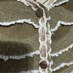 Coconut Style Women Vintage Olive Green Scalloped Ruffle Cardigan Sweater Size M Size M Photo 3