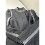 Club Monaco  Italian Wool Leather Trim Collar Sleeve Coat Black M Medium Photo 9