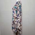 Umgee beige floral babydoll bell sleeve tunic mini dress size large Photo 3