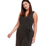 Torrid  Plus Size 4X Jumpsuit Black Gold Metallic‎ Formal Sleeveless Wide Leg 363 Photo 1