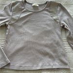 Maeve Anthropologie Faux Leather-Inset Pullover Stone Color size M Photo 4