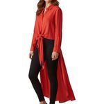 Venus  buttoned tie front high low maxi shirt Photo 7