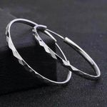 925 Silver Plated Silver Hoop Earrings for Women Photo 0