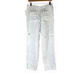 Bella Dahl  White Linen Pleated Cargo Pants Size Medium Minimalist Casual Photo 3