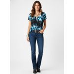 Derek Lam  Blue & Black Print Short Sleeve Tee T Shirt Top M Photo 6