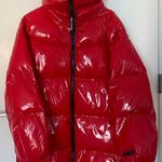 Juicy Couture Black List Red Puffer Coat Photo 3