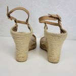 Self Esteem  Womens Sandals Size 9 Brown Cork Strap Slingback Wedge Heels Photo 2