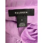 Halogen Top Blouse SMALL V-Neck Cap Sleeve Satin Plaid Side Zip Surplice Photo 3