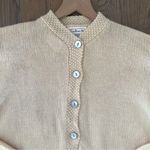 Talbots Vintage 100% Wool Heavyweight Crew Neck Cardigan Sweater in Cream Large Photo 1