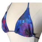 Pretty Little Thing Pretty Little Things NWT Blue Acid Wash Contrast Tie Triangle Bikini Top Size 6 Photo 10