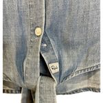 Rails  Valerie Denim Chambray Tie Front Shirt Blue Floral Patch Boho Chic XS‎ Photo 2