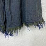 Free People Pacific Dawn Dark Grey Distressed Fitted Waist Scrunched Sleeve Top Photo 2