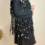 80’s Pearl Fringe Bolero Jacket size large Black Photo 2