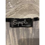 Sympli Shirt Womens Large Black White Asymmetrical Hem Tunic 3/4 Sleeve Abstract Photo 2