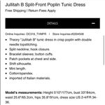 Theory Jullitah B Slip Front Poplin Tunic Dress 2 Photo 7