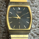 Orient Quartz women’s vintage‎ Gold/Black diamond crystal watch one size Gold Photo 0