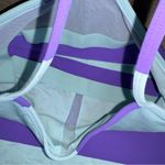 Lululemon Power Y Striped Athletic Tank Top Logo Women Purple Teal 6 Photo 4