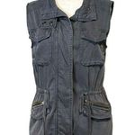 Caslon  Petite XS dark blue grey utility vest cotton blend versatile styling NWOT Photo 0