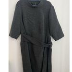 Toccin Tie Waist Sheath Dress Grey Office Quiet Luxe Business Party 18 Stretch Photo 5