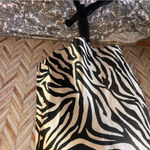 H&M  Divided‎ Zebra Mini Satin Slip Cowl Neck, Dropped & Cross Back, Size Small Photo 3