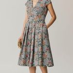 Brooks Brothers  Floral Embroidered Houndstooth Pleated Dress Photo 0