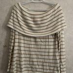 Lilly Pulitzer women's extra large white / tan striped cowl neck sweater Photo 1